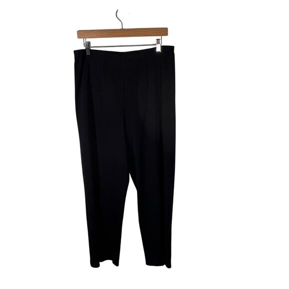 Misook 3 Pc Pantsuit Black Metallic Knit Cardigan Shell Vintage 80s L - Picture 6 of 16